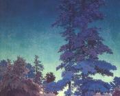 Winter Night Landscape Two Tall Pines - 马科斯菲尔德·帕里斯
